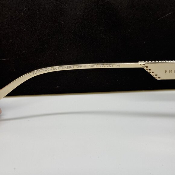 NEW PHILIPP PLEIN SPP106M 302 GOLD/GRAY MEN SUNGLASSES - Picture 9 of 11